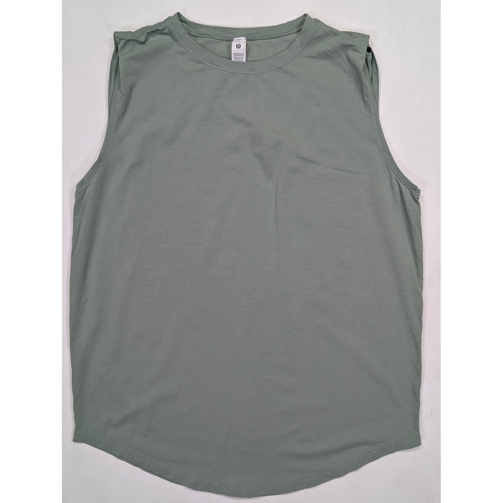 Lululemon All Yours Tank Top Sage Green Pima Cotton Stretch Yoga Size 10 LW1BSTS